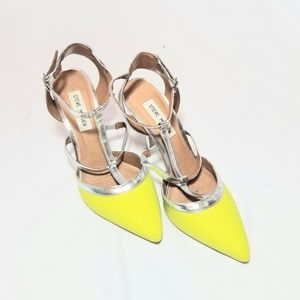 Steve Madden Silver & Green Heels